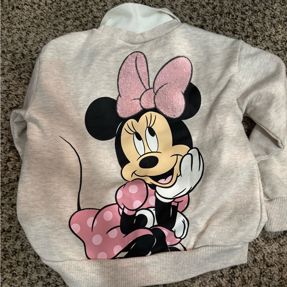Disney Minnie Mouse Kids Hoodie - Pink and Gray